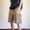 Khaki, variant on Men's Solid Zipper Pocket Cargo Shorts, Drawstring Elastic Waist, Performance Outdoor Shorts Khaki L