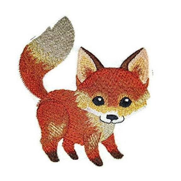 Baby Fox Embroidered Iron on/Sew Patch [4.62" X 4"]