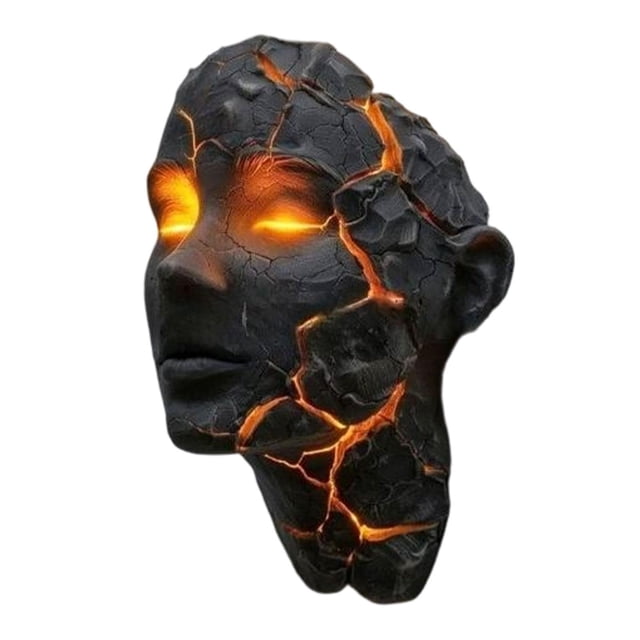 Lámpara de pared con diseño de agrietada, LED 3D, escultura de resina versátil para dormitorio, entrada, mesita de noche, cafetería.