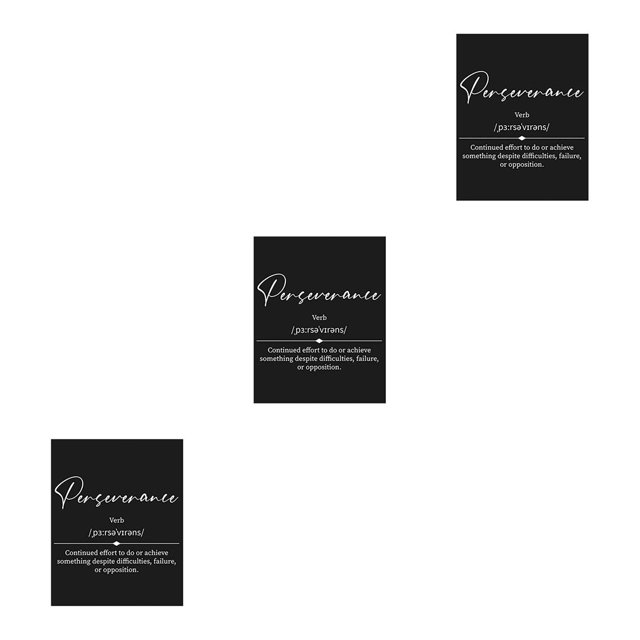 Moyic Póster de letras en blanco y negro, arte de pared inspirador, decoración empresarial motivacional, perseverancia de oficina para emprendedores Type1 NO1