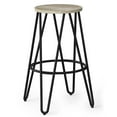 thumbnail image 1 of Pemberly Row Tabouret de Bar Rond Industriel 30 Pouces avec Dessus en Bois Naturel et Noir, 1 of 6