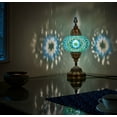 thumbnail image 3 of DEMMEX – 7" Large Globe Turkish Moroccan Mosaic Table Lamp, Handcrafted Tiffany-Style Colorful Glass Bedside Desk Table Light, Artisan Decor for Living Room Bedroom – 14" H (Turquoise), 3 of 7