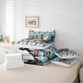 thumbnail image 6 of jejeloiu Retro Boho Aztec 7-Piece Bedding Comforter Set,Rustic Farmhouse Tribal King Bedding Sets,Farm Animal Horse Bed Sheets For Teens,Microfiber Bedroom Decor Reversible, 6 of 8