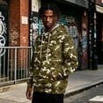 thumbnail image 4 of FENGYOU Mens Fleece Lined Pullover Hoodie Long Sleeve Hooded Sweatshirt Relaxed Fit Camo Print Casual Streetwear Top Army Green L, 4 of 7