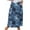 Dark Blue, variant on Mrat Womens Maxi Skirt Women's Casual Retro Floral Skirts Linen Elastic Waist Pleated Maxi Skirt with Pockets Plus Size Skirts S-289 Dark Blue 5XL