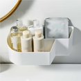 thumbnail image 4 of Punch-free Toilet Rack Wall Mount Cosmetic Storage Organizer Box Large Capacity Bathroom Draining Storage Stand Shelf for Home Hotel Dormitory, 4 of 9