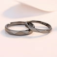 thumbnail image 2 of Anillo Ajustable para Pareja de Plata Italiana 925 Negro y Anillo para Hombre y Mujer Un Anillo Ligero y Lujoso para Amantes, 2 of 2