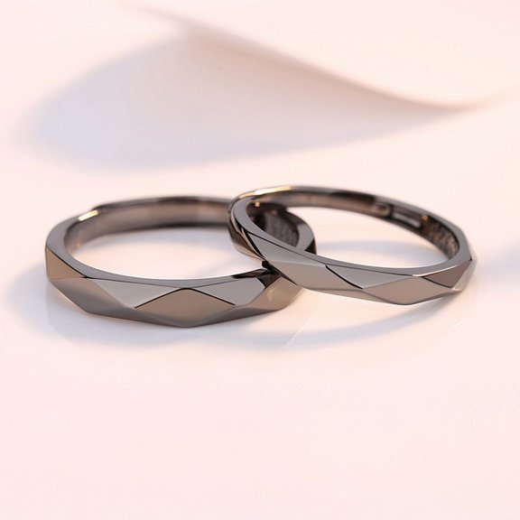 hanxiulin 925 sterling italian silver lover adjustable ring for couple set black and ring for men and women a simple light and love ring for lovers