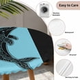 thumbnail image 5 of Black Blue Dolphin Round Fitted Tablecloth with Elastic Edge, Waterproof Table Cloth Table Cover for 36"-44" Tables, Summer Beach Coastal Modern Art Tablecloths for Dining Picnic Indoor Outdoor, 5 of 9