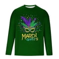thumbnail image 5 of TIMIFIS Chemises à Manches Longues pour Hommes Mardi Gras Mode Décontractée Carnaval Imprimé Col Rond T-Shirt Léger Pull Tops de Fête, 5 of 5