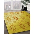 thumbnail image 2 of Ahgly Company Indoor Round Patterned Bright Gold Yellow Area Rugs, 8' Round, 2 of 6