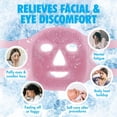 thumbnail image 6 of Perfect Remedy Face Ice Pack, Reusable Hot & Cold Ice Face Mask, Gel Compress for Helping with Puffy Eyes and aiding in Conditions of Swelling, Facial Spa Cooling Mask for Women and Men (Pink), 6 of 6