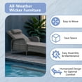 thumbnail image 5 of Gymojoy Patio Rattan Lounge Chair Set of 2,Adjustable 5 Position Backrest Patio Chairse,Outdooe Recliners for ackyard Porch Deck (Gray), 5 of 14