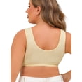 thumbnail image 2 of Front Closure Wireless Bra for Older Women - Plus Size Cotton Comfort Bra with Wide Straps U-Back Support for Posture & Pain Relief, 2 of 8