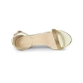 thumbnail image 4 of BLISSFUL STEP Women's Solid Color Open Toe Rhines Ankle Strap Stiletto Sandals Gold 7, 4 of 7