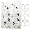 thumbnail image 3 of Shower Curtains HomeLife Bathroom Curtain with 8 Hooks 1pc Shower Curtain Thickened Waterproof Cloth and Mold Resistant Non Perforated Bathtub Partition Curtain, 3 of 7