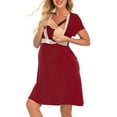 thumbnail image 4 of SHTXOZHI Women's Nursing/Delivery/Labor Nightdress Maternity Nightgown for Breastfeeding Sleepwear Dress, 4 of 6