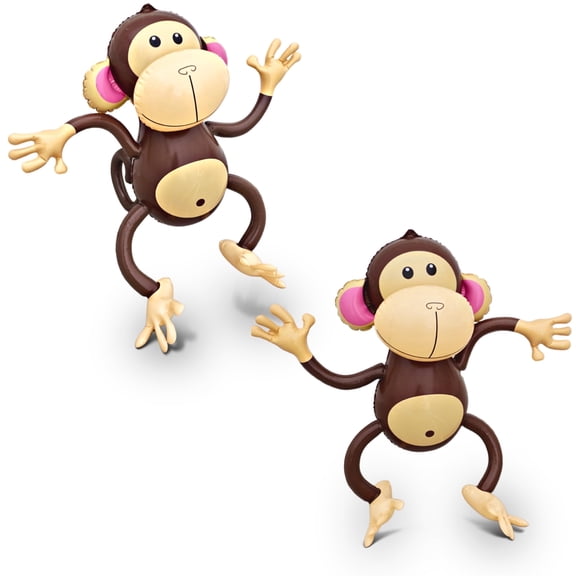 4E's Novelty 2 Pack 27" Large Inflatable Monkeys for Jungle Safari Party Decorations
