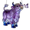 thumbnail image 5 of FEOLGEHLY Highland Cow Suncatcher for Windows Hanging, Stained Glass Style Acrylic Ornament with Chain, Farm Animal Sun Catcher Ornament for Home Easter Summer Decorations, Gift for Cow Lovers, 5 of 5