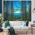 thumbnail image 4 of Forest Road Tapestry Green Nature Pine Tree Wall Tapestry for Bedroom Aesthetic Starry Mountain Outdoor Landscape Small Tapestries Wall Hanging for Dorm Living Room Decor 60 x 80 Inch, 4 of 7