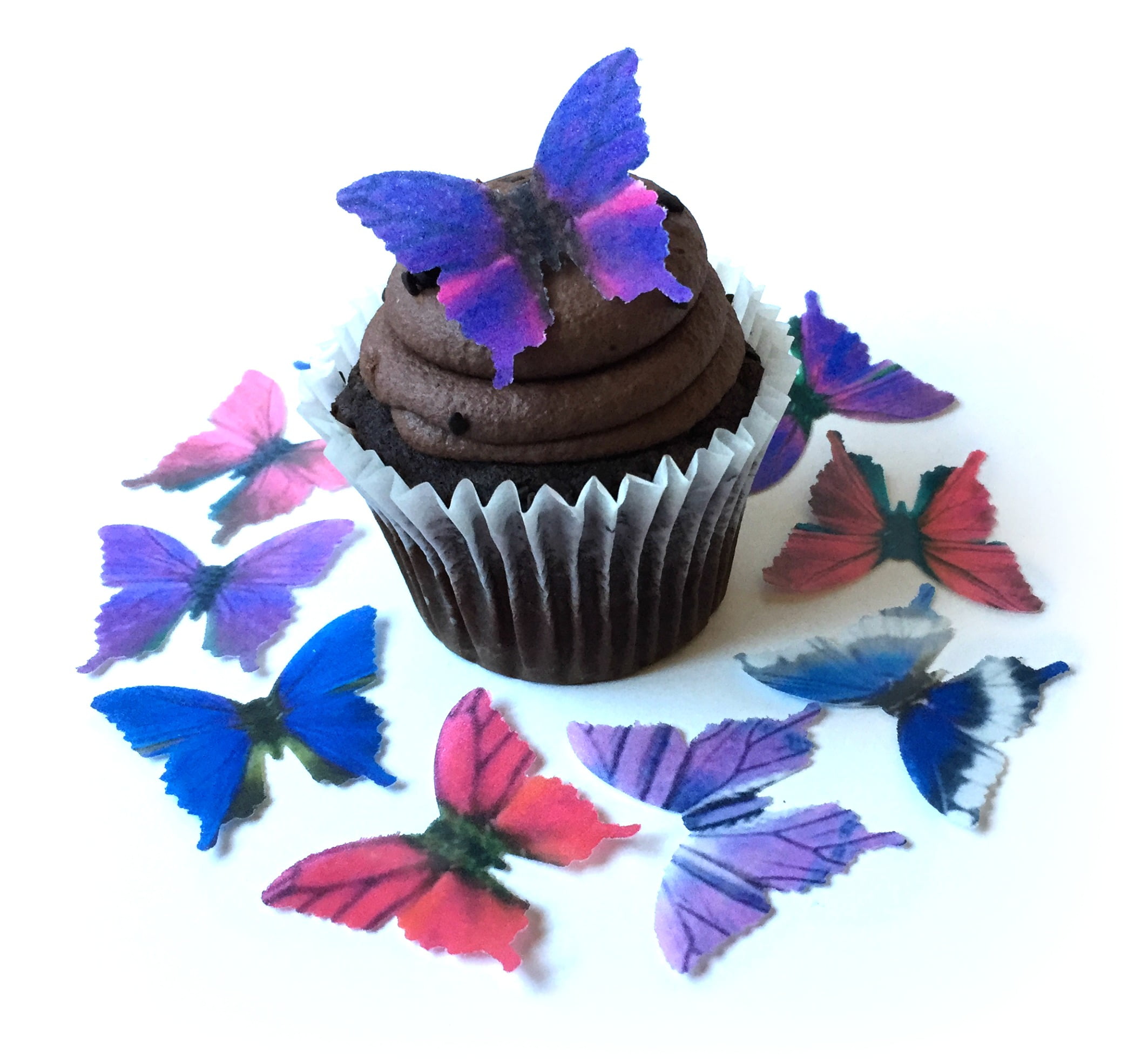 VARIOUS CHOICE OF COLOURS/SIZES PRECUT EDIBLE WAFER BUTTERFLIES CAKE DECORATION 