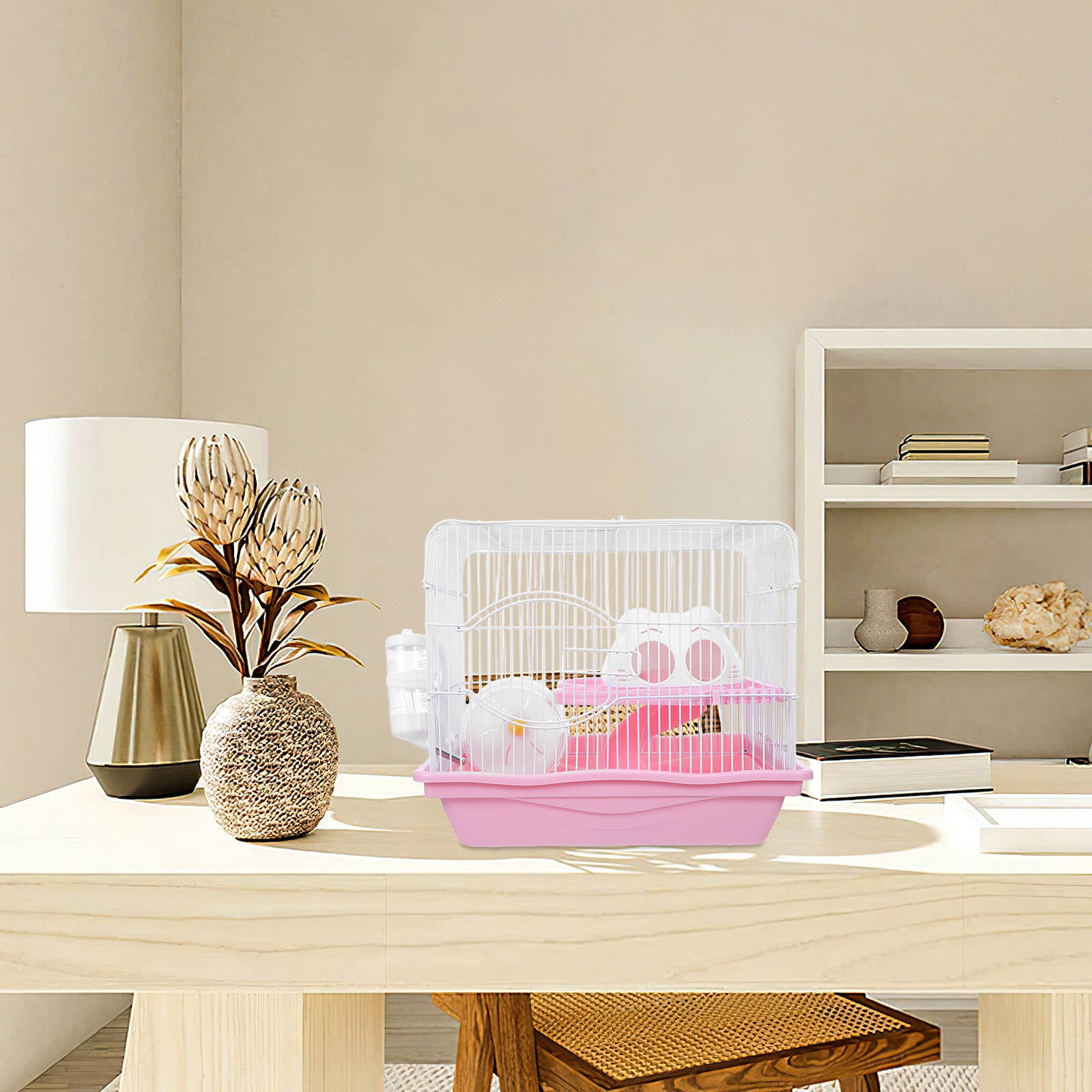 CTIRCHIU Dwarf Hamster Cage with Exercise Wheel Castle House Spacious Small 1 Set
