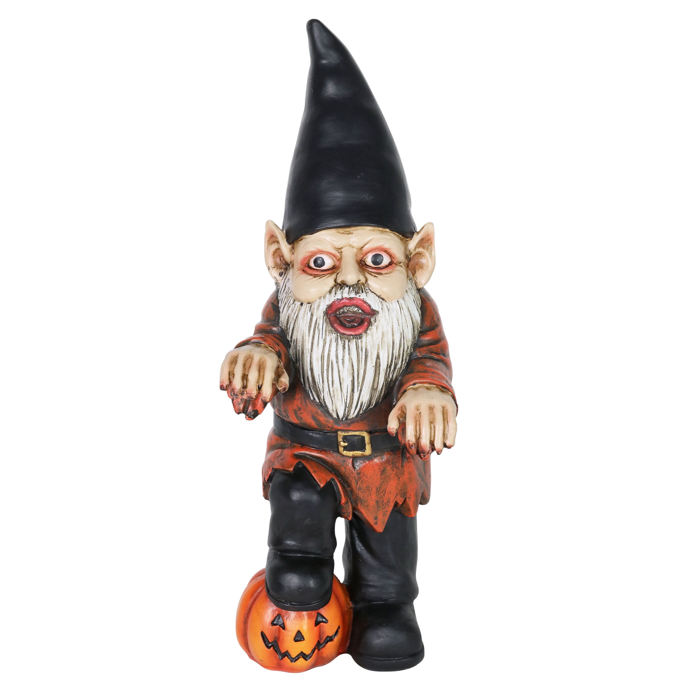 11.75 Inch Scary Zombie Garden Gnome with One Arm and Skull Statue 