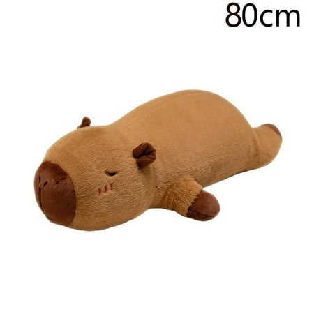 50/70/90cm Cartoon Home Decor Giant Bed Stuffed Hugging Body Pillow Rectangle Cushion Capybara Plush Toy Long Pillow 80CM