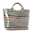 thumbnail image 2 of Tote Bag for Women Waterproof PVC Glossy Tote Bag Vintage Striped Faux-Woven Handbag for Work Travel Beach, 2 of 7
