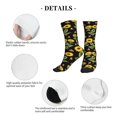 thumbnail image 6 of Crew Socks for Women Men, Bees and Sunflowers  Moisture Running Athletic Football Striped Socks Cushion Tube Socks, 6 of 7