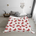 thumbnail image 7 of Salouo Hand Drawn Watermelon Print Throw Blanket Gifts for Women Men Soft Flannel Blanket for Home Living Room Decor Bedroom Blanket Gifts for Mom Dad -50"x40", 7 of 7