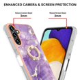 thumbnail image 3 of SaniMore for Samsung Galaxy A13 5G 6.5" 2021 Case with 360 Degree Rotating Metal Ring Shockproof TPU Backplane Marble Pattern Luxury Fashion Anti-drop Cover for Samsung Galaxy A13 5G, Purple, 3 of 4