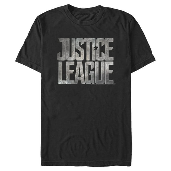 Men's Zack Snyder Justice League Stacked Stone Logo Graphic Tee Black 2X Large