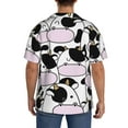 thumbnail image 5 of Xecao offers the Cute Animal with Cow for Men's Casual Short-sleeved Shirt, a button-up collared shirt with a pocket, perfect for beach vacations and yacht travel in the Small size., 5 of 7