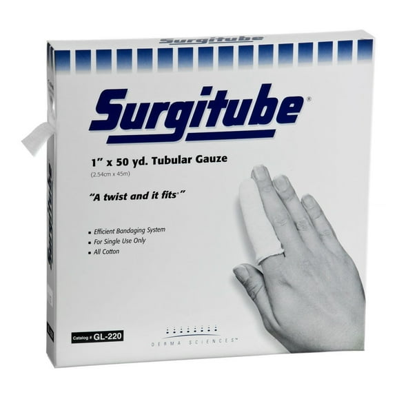 Tubular Retainer Dressing Surgitube Cotton 1 Inch X 50 Yard Size 2 White Large Finger / Toe NonSterile - GL220