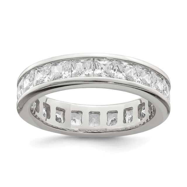 925 Sterling Silver Cubic Zirconia Eternity Band Ring