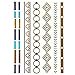 thumbnail image 3 of Wrapables Large Metallic Gold and Silver Temporary Tattoo Stickers, For Fun Bands, 3 of 4