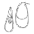thumbnail image 1 of 925 Sterling Silver Twisted Double Oval Hoop Earrings, 1 of 5