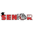 thumbnail image 1 of StickerTalk Red Bulldog Senior 2021 Vinyl Sticker, 10 inches x 3 inches, 1 of 2