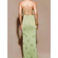 thumbnail image 5 of Women'S Knit Maxi Dress Floral Dresses Bodycon Knitted Beach Backless Swim Cover Up Dresses Flashing Green S, 5 of 7