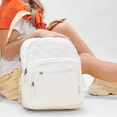 thumbnail image 3 of Classic Quilted Laptop Backpack – Hynes Eagle – Ivory, 3 of 10