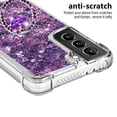 thumbnail image 3 of Funda para Samsung Galaxy S21 Plus 5G con Brillo Líquido Flotante, Purpurina, Parachoques y Anillo Giratorio Soporte, 3 of 5