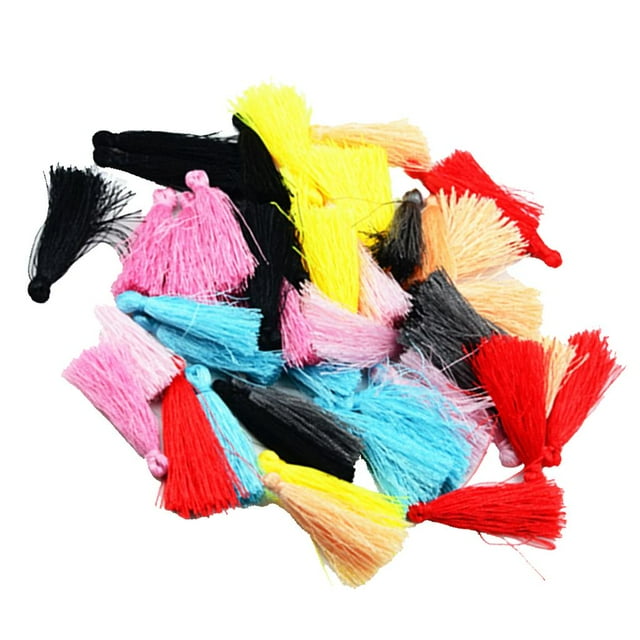 50 Unids Sedosas Bors Colgantes para Pendientes Lvero Teléfono Correas Proyectos de Bricoje, Color Mezcdo BLESIY Borla