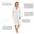 thumbnail image 2 of English Home Premium Cotton Robes for Women, Lightweight Mens Robe, Unisex Terry Cloth Bathrobe, Soft Shower Spa Robe, White Gray, S/M, 1 Pcs, 2 of 7