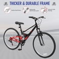 thumbnail image 3 of Ktaxon 26 inch 7 Speed Mountain Bike for Adult, Dual Shock Absorbers, Dual V Brake, Black Red, 3 of 10