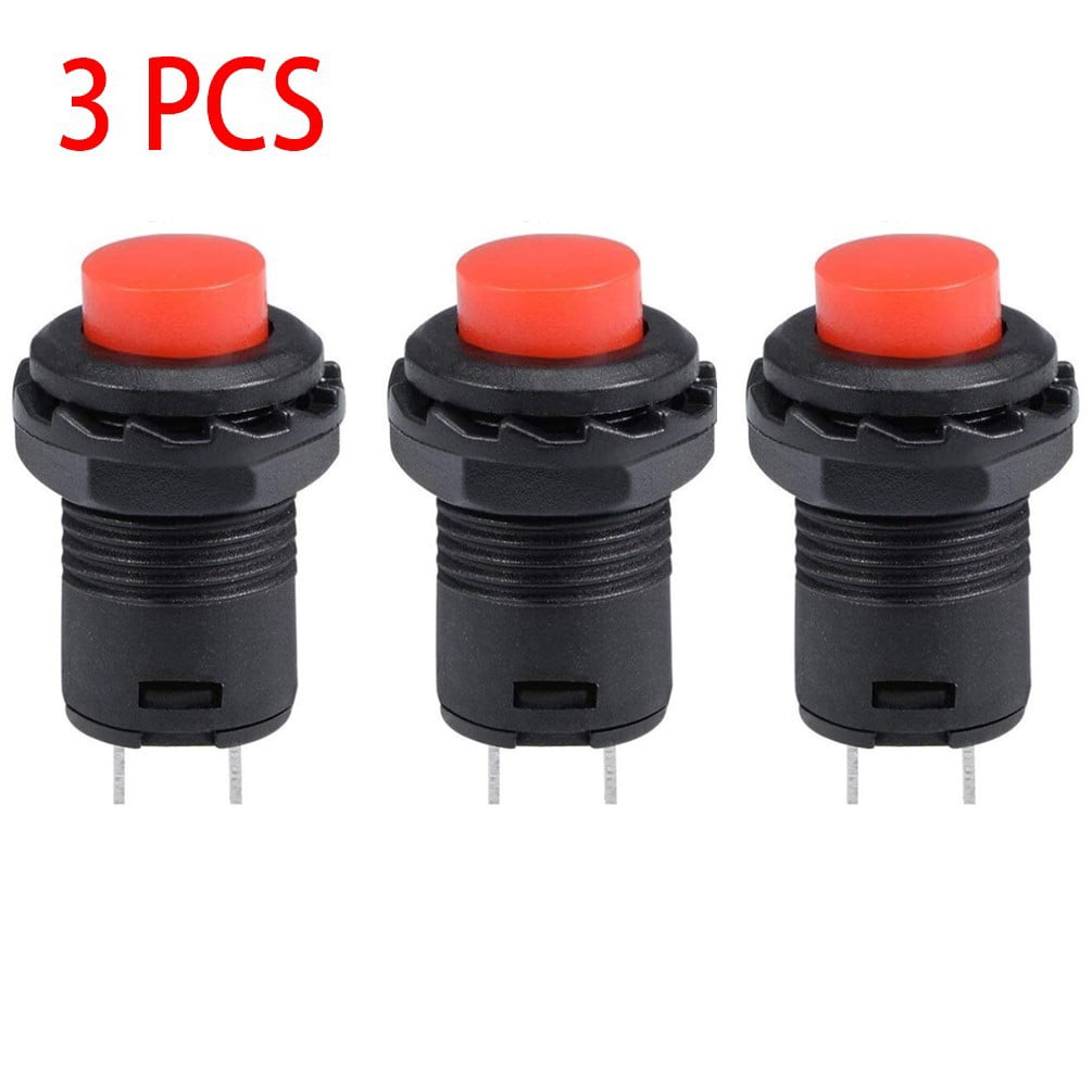5 x Red Round 12mm Push Button Switch Momentary NO Normal Open OFF-ON 2 Pin 