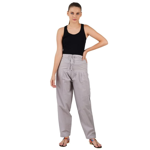 Indian Traditional Wear Women's Cotton Gray Salwar Pant Patiala Salwar