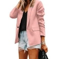 thumbnail image 2 of Yuemengxuan Women Fashionable Formal Blazers with Pockets, Solid Color Jacket in 10 Colors, 2 of 4