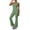 Green, variant on Womens Lace Collar Jumpsuit Backless Yoga Bodysuit Slim Fit Flared Leg Workout Gym Activewear Halter Neck Sleeveless Black L
