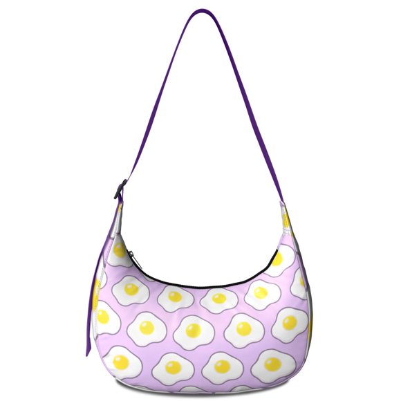 Sac Bandoulière pour Oeufs Frits, Sangle Ajustable, Nylon Léger, Nourriture de Déjeuner, Cuisine, Foodie, Coquille d'Oeuf, Petit Sac à Main Poussin pour Femmes, Voyage, Plein Air